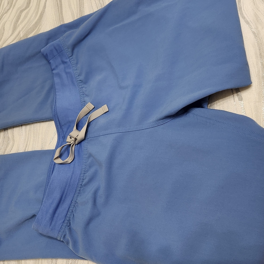 Figs Livingston Petite Basic Scrub Pants in Ceil Blue Color